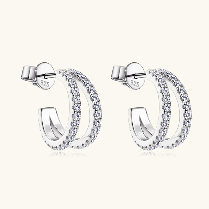 Moissanite 925 Sterling Silver C-Hoop Earrings Trendsi