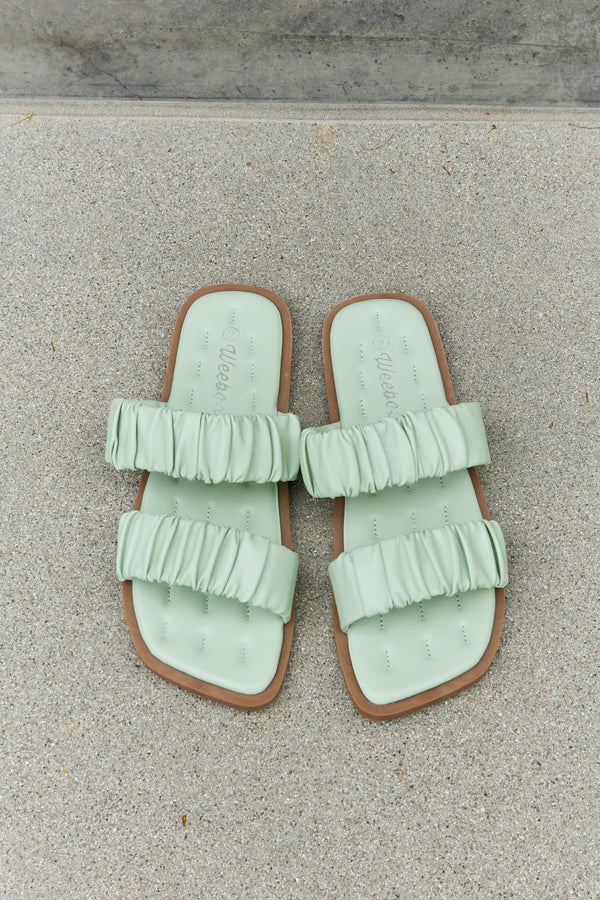 Weeboo Double Strap Scrunch Sandal in Gum Leaf Trendsi