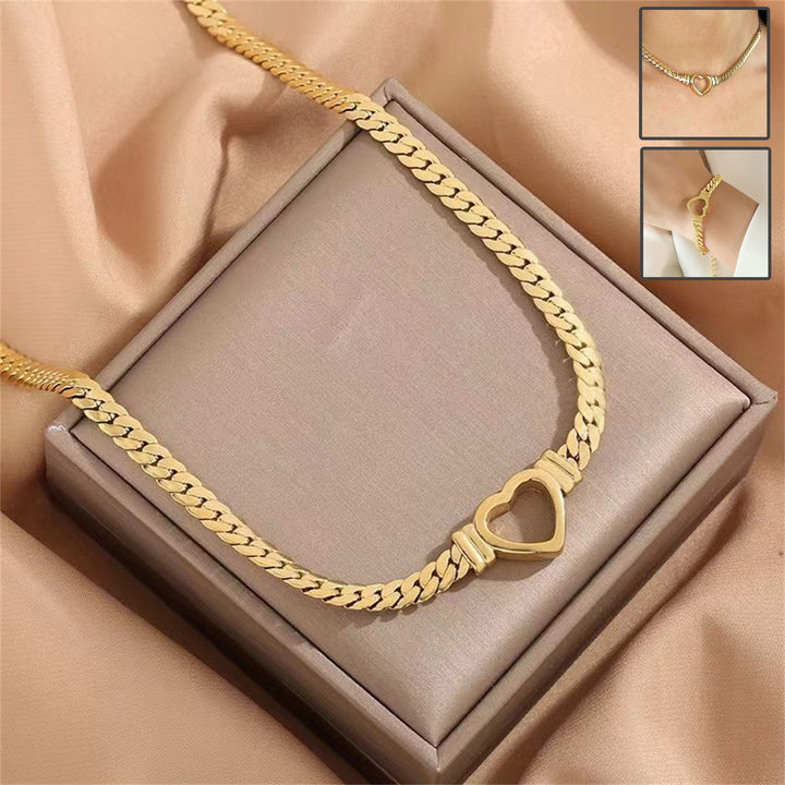 Personalized Love Chain Necklace Bracelet For Women Fashion Titanium Steel Non-fading Clavicle Chain Jewelry Q2