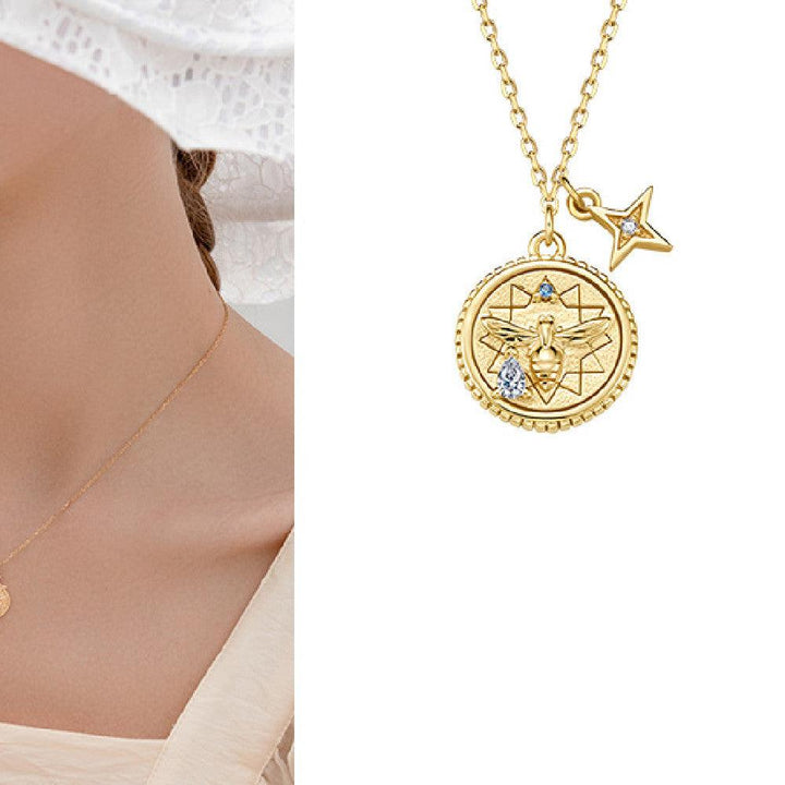 Silver And Gold Coin Clavicle Chain - Super Amazing Store