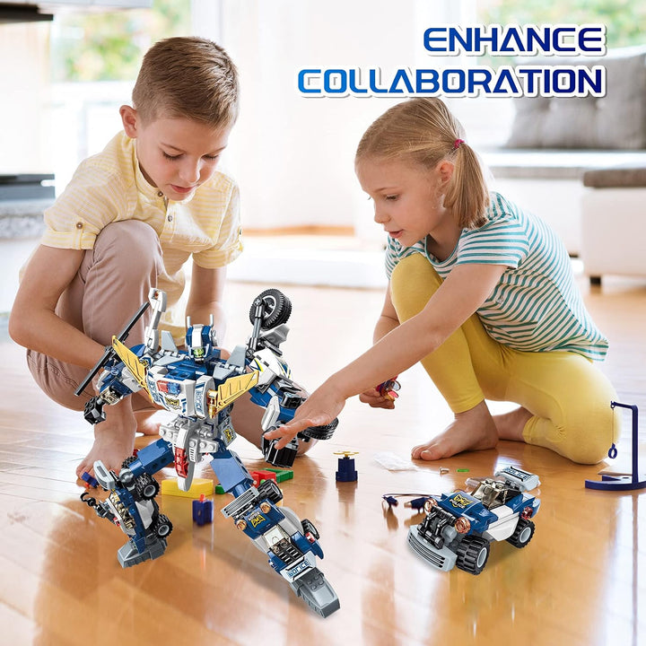 Educiro STEM Robot Building Toys, 453 PCS Construction Toys 6-In-1 STEM Toys for 6 Year Old Boys Creative Building Bricks Engineering Vehicles Blocks Kit for Kids Age 6 7 8 9 10 11 Year Old