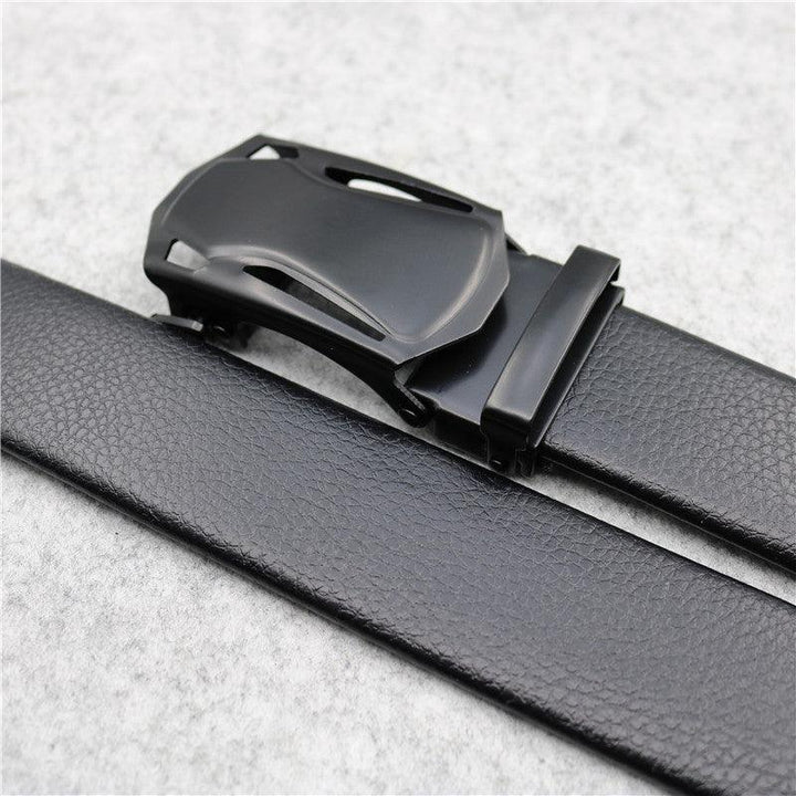 Microfiber Leather Ratchet Belt Adjustable Automatic Buckle Black Belts For Men - Super Amazing Store