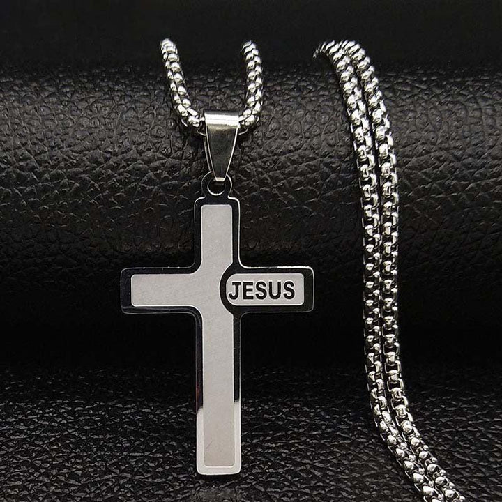 Popular Titanium Steel Cross Pendant Snake Bones Chain Necklace - Super Amazing Store