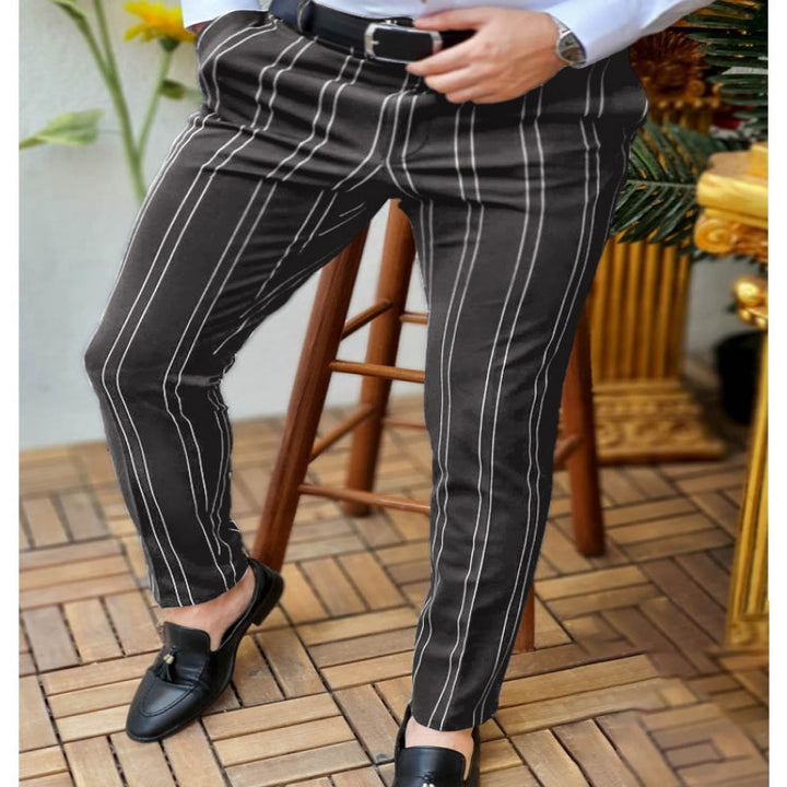 Spring And Autumn Slim Fit Men's Business Casual Pants Long Pants 3D Plaid Q2