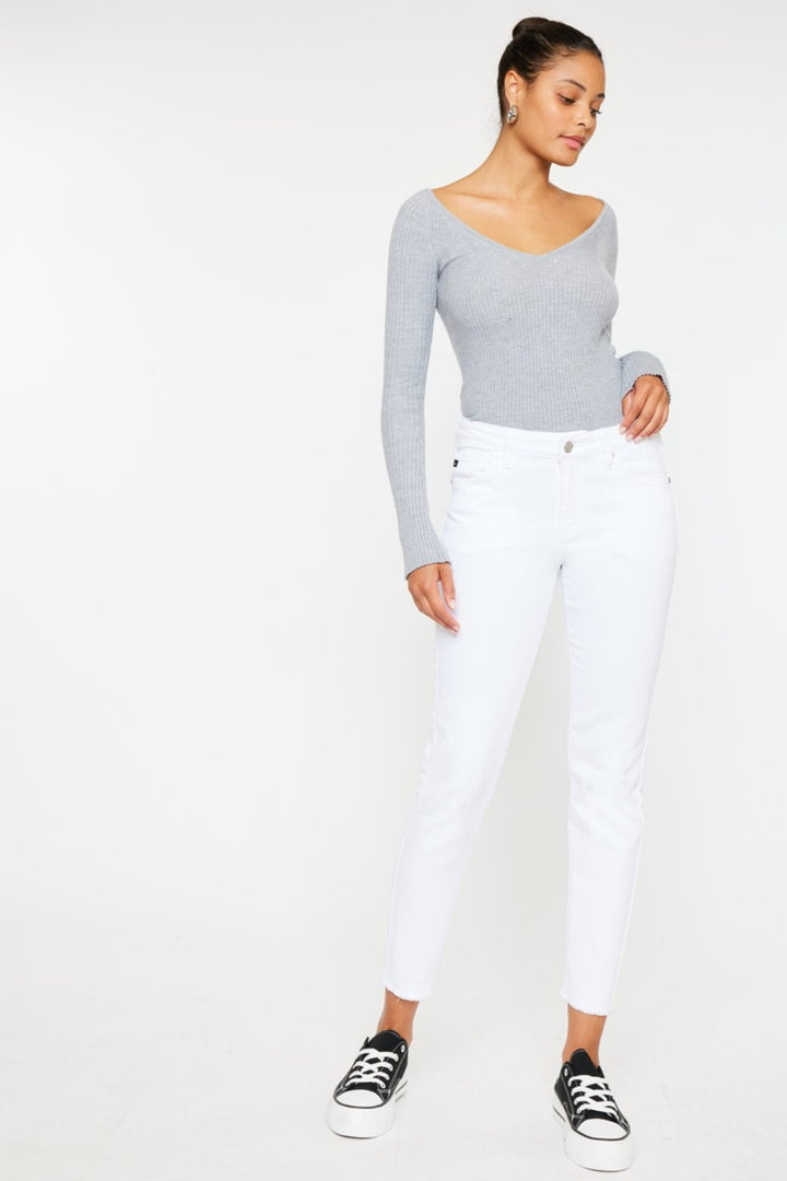 Kancan Mid Rise Ankle Skinny Jeans Trendsi