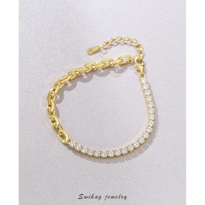 Stitching Diamond Bracelet Women 925 Silver Retro - Super Amazing Store