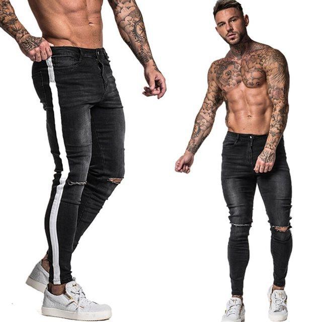 Patchwork Pants Jeans Men's Fit - Super Amazing Store