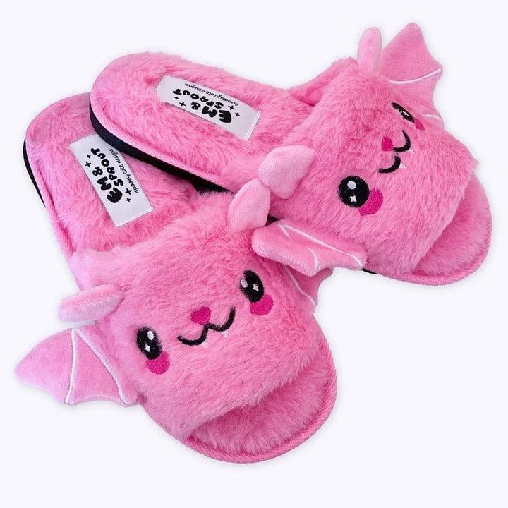 Cute Bat Slippers Halloween Shoes Winter Warm Home Slippers Women Men - Super Amazing Store