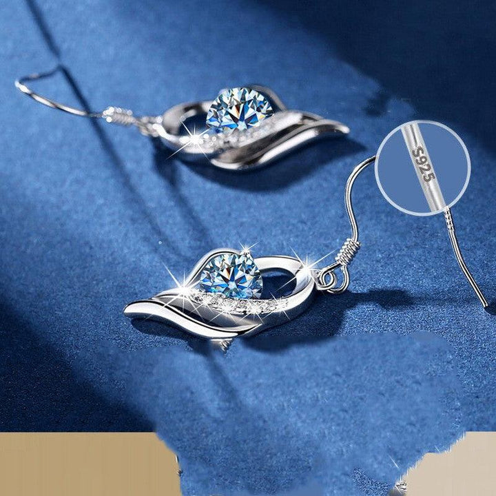 Sterling Silver Mosang Diamond Earrings For Women - Super Amazing Store