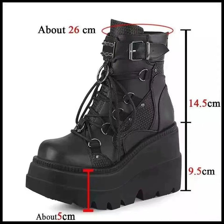 Platform Gothic Mid-calf Boots For Women - Super Amazing Store