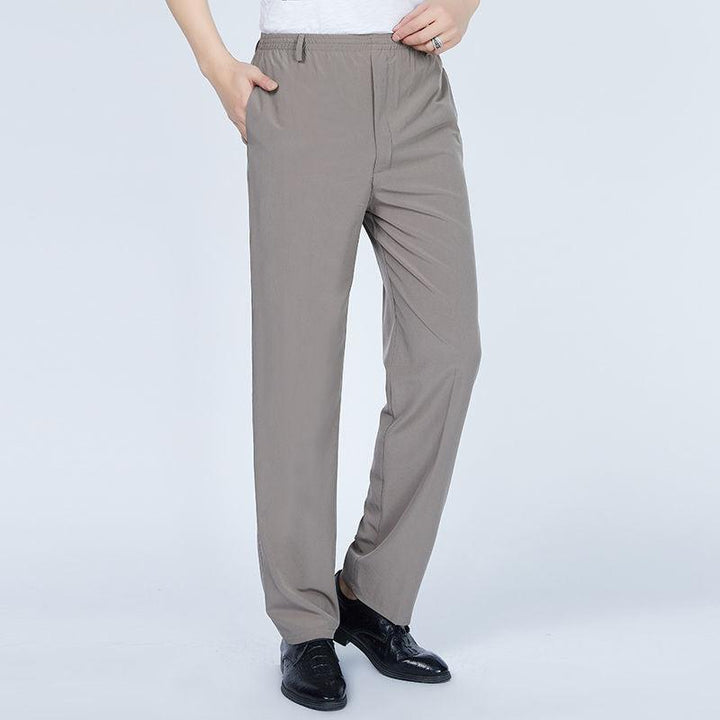 Men High Waist Deep Crotch Loose Tight Casual Silk Pants - Super Amazing Store