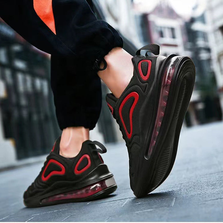 Casual Air Cushion Black Shoes Men Outdoor Breathable  Lace-up Sneakers Running Sports Shoes Q2