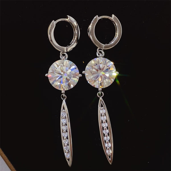 10 Carat Moissanite 925 Sterling Silver Earrings Trendsi