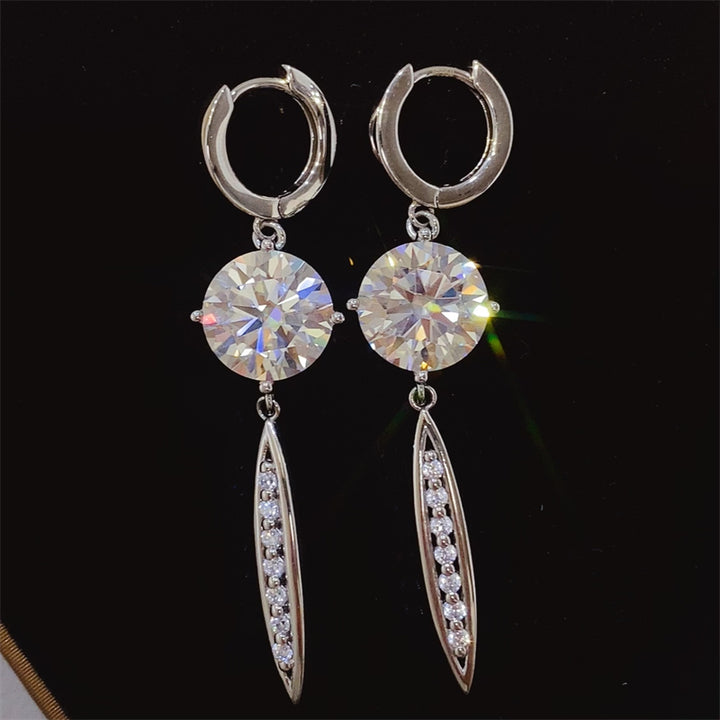 10 Carat Moissanite 925 Sterling Silver Earrings Trendsi