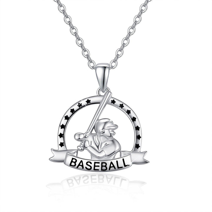 Baseball Necklace for Men 925 Sterling Silver Sport Necklace Baseball Gifts for Boys Sport Jewellery Gifts for Dad Son - Super Amazing Store