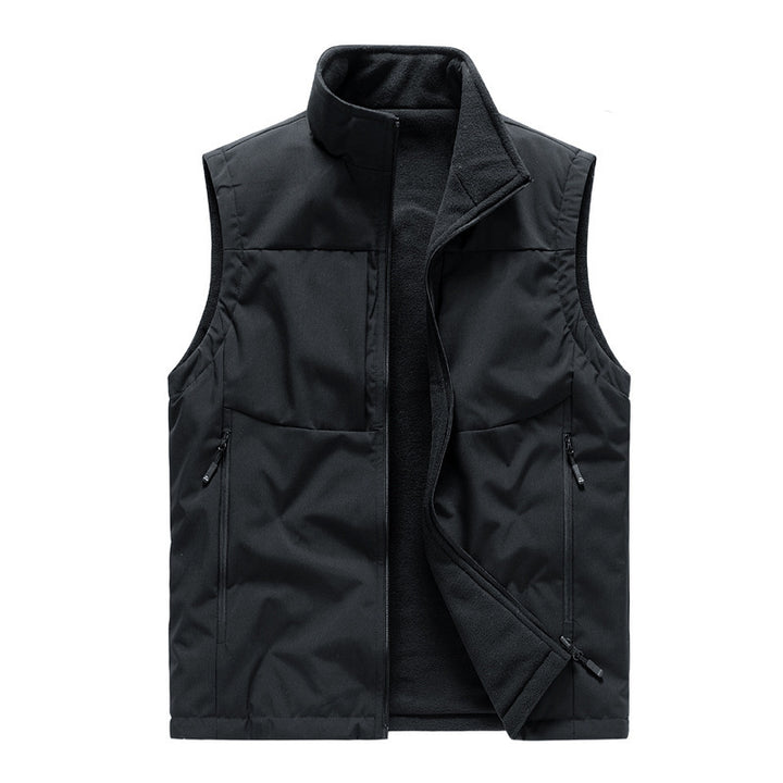 Men's Double-sided Fleece Vest Winter Warm Loose Sleeveless Q2