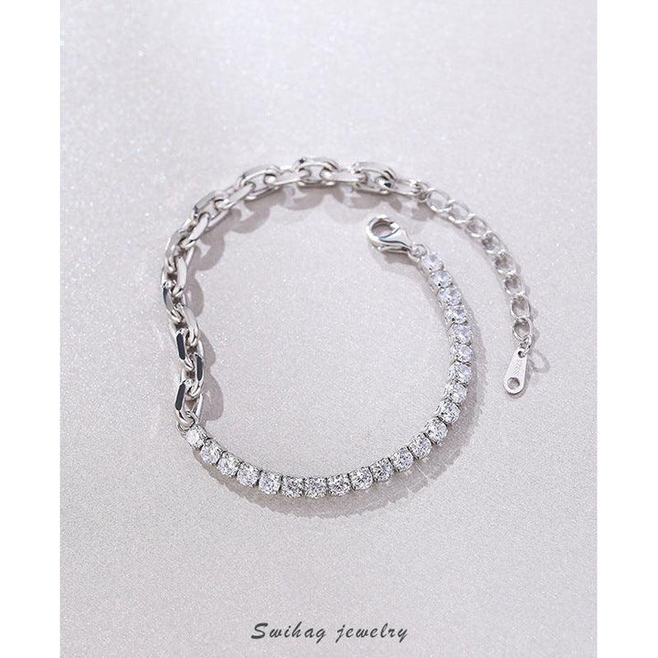 Stitching Diamond Bracelet Women 925 Silver Retro - Super Amazing Store