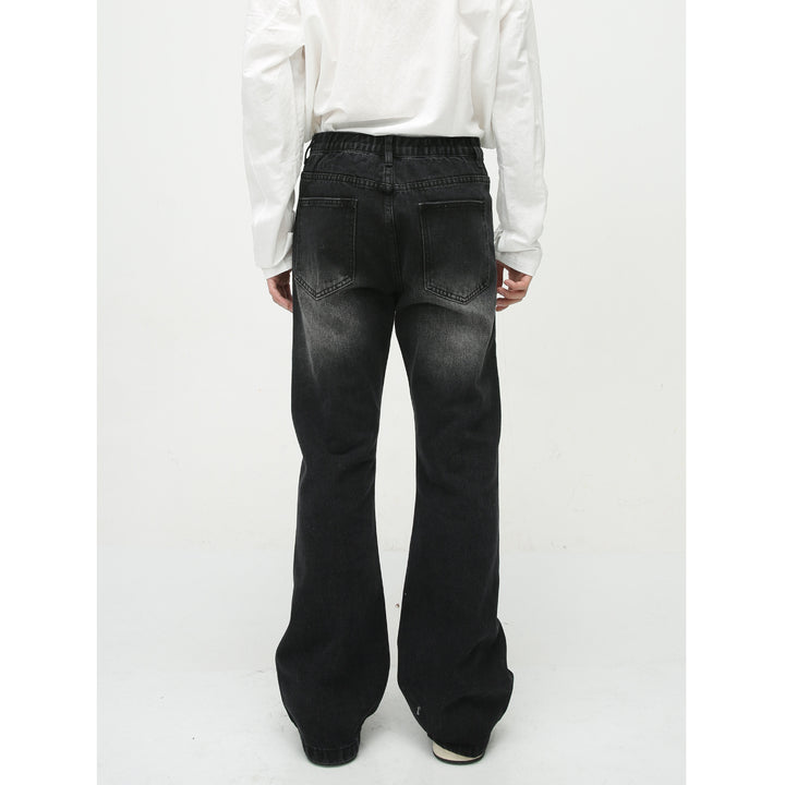 Loose Worn Looking Washed-out Slightly Flared Jeans Men Q2