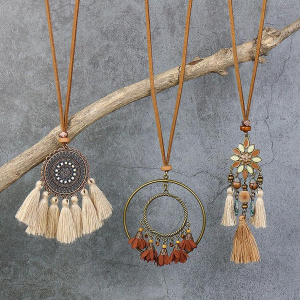 Bohemian Style Tassel Flowers Pendant Ethnic Style Retro Set - Super Amazing Store