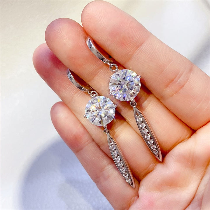 10 Carat Moissanite 925 Sterling Silver Earrings Trendsi