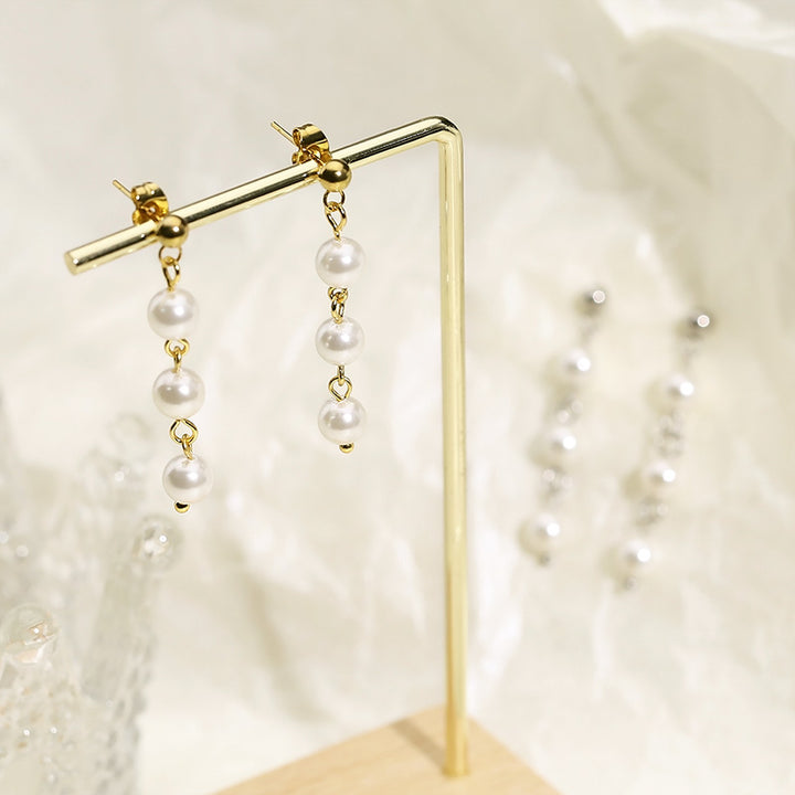 Stainless Steel Freshwater Pearl Earrings Trendsi