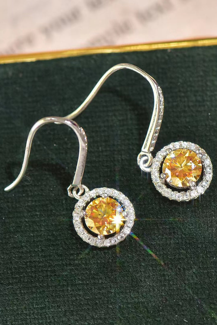 Platinum-Plated 2 Carat Moissanite Drop Earrings Trendsi