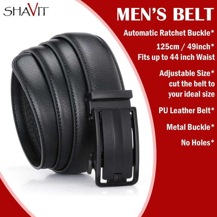 Microfiber Leather Mens Ratchet Belt Belts For Men Adjustable Automatic Buckle - Super Amazing Store