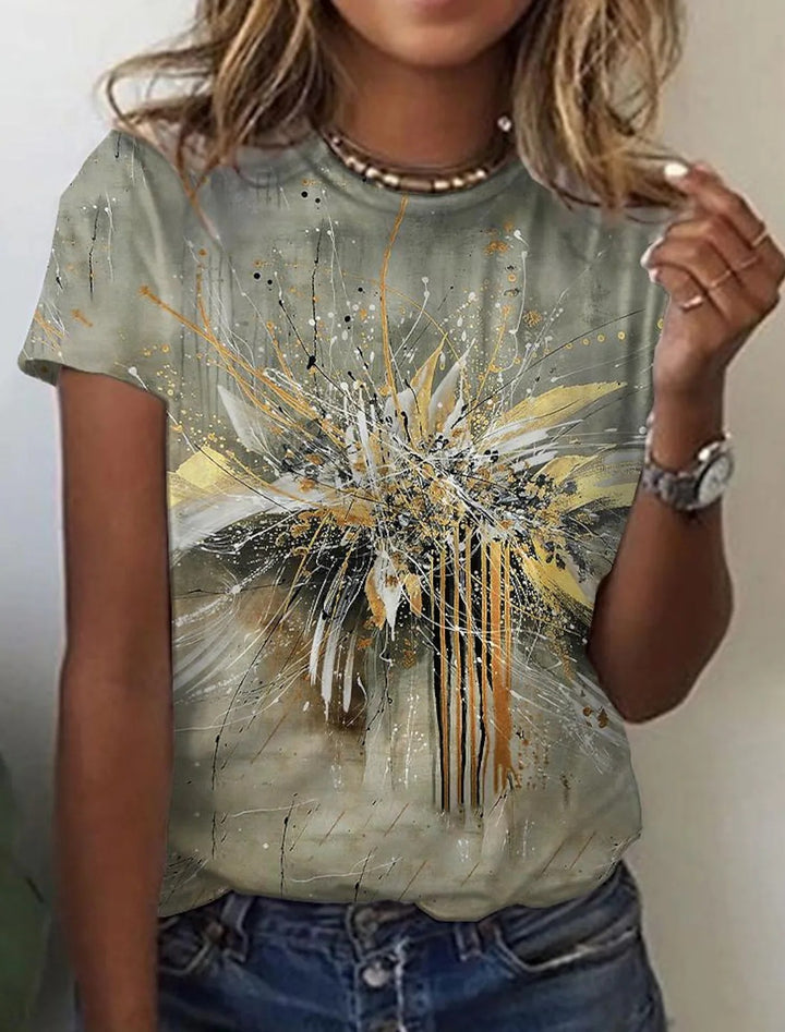 Women's European And American New Abstract Retro Print Short Sleeves-Super Amazing Store