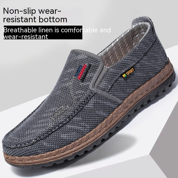 Men's Breathable Canvas Shoes Soft Bottom Non-slip Q2