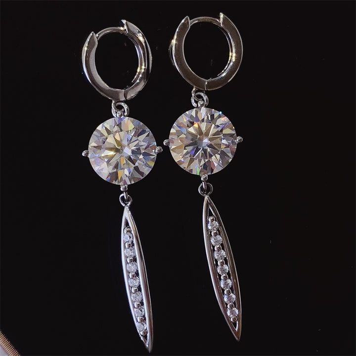 10 Carat Moissanite 925 Sterling Silver Earrings Trendsi