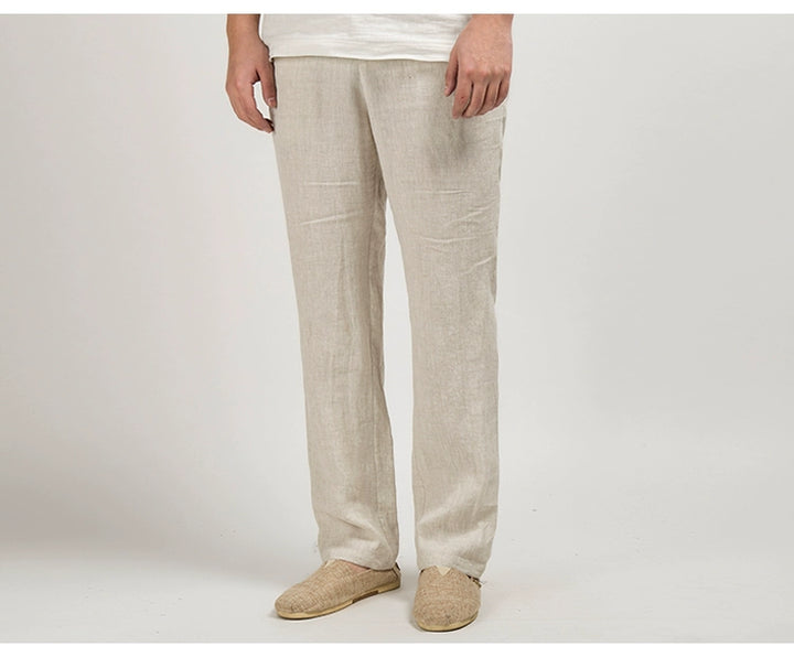 Chinese Style Men's Linen Men's Casual Pants Q2