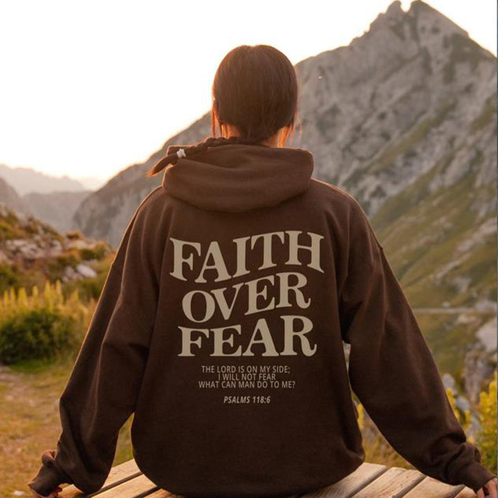 Faith Over Fear Christian Hoodie Christian Sweatshirt Jesus Hoodie Trendy Hoodie Bible Verse Shirt Unisex Aesthetic Clothes Super Amazing Store