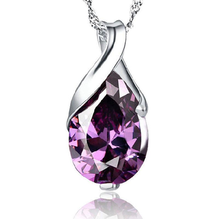 Sweet Purple Crystal Women's Necklace Angel Tears - Super Amazing Store