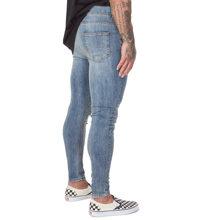 Skinny Stretch Men Washed Ripped Biker Jeans - Super Amazing Store