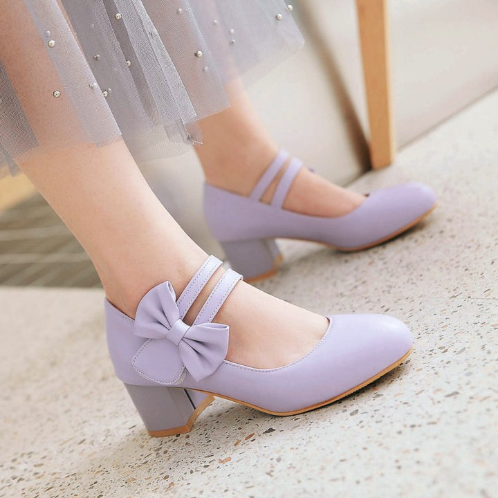 Personality Buckle Bows Pumps Q2