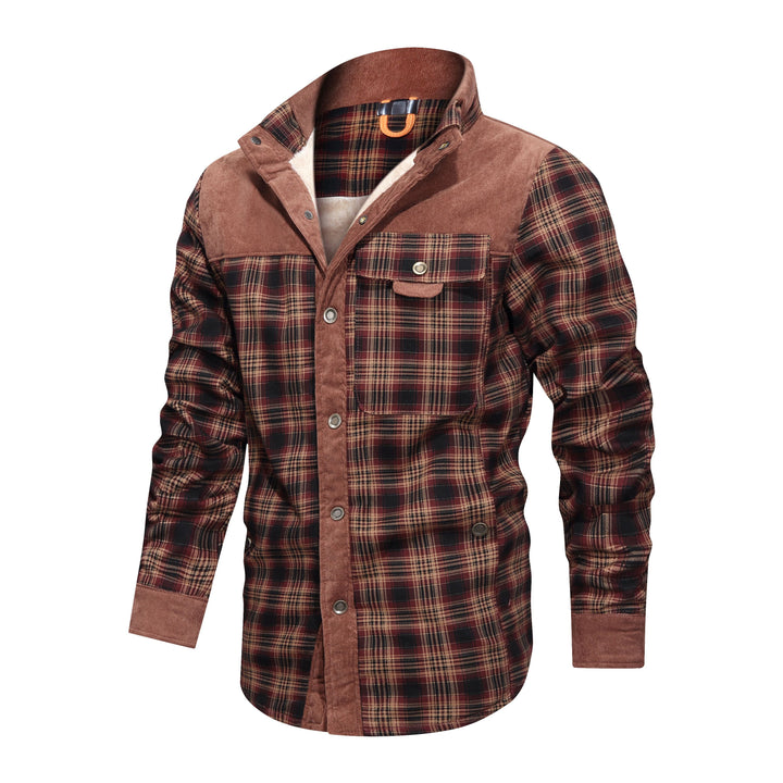 Thickened Shirt Jacket With Classic Plaid Fuzzy Fleece Lining Inside Design-Super Amazing Store