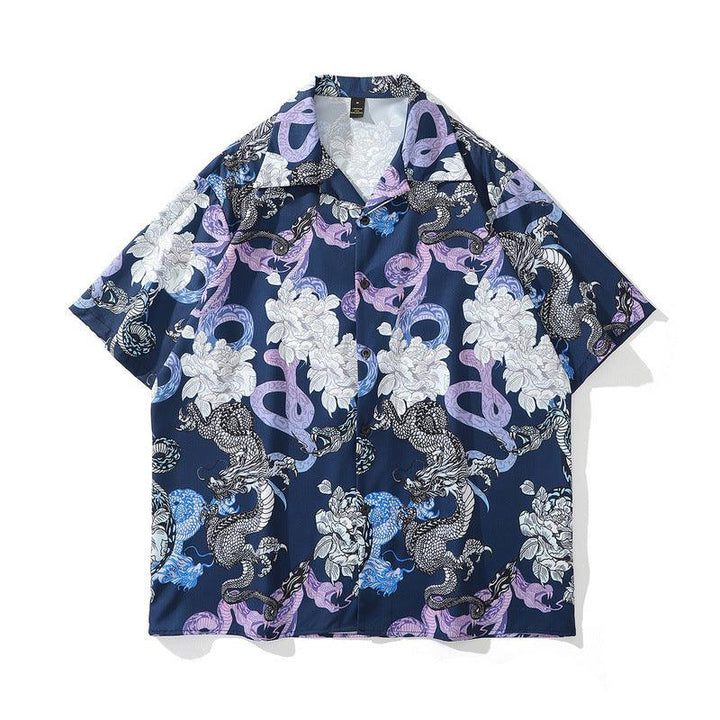 High Street Retro Full Print Short-sleeved Shirts For Men And Women - Super Amazing Store