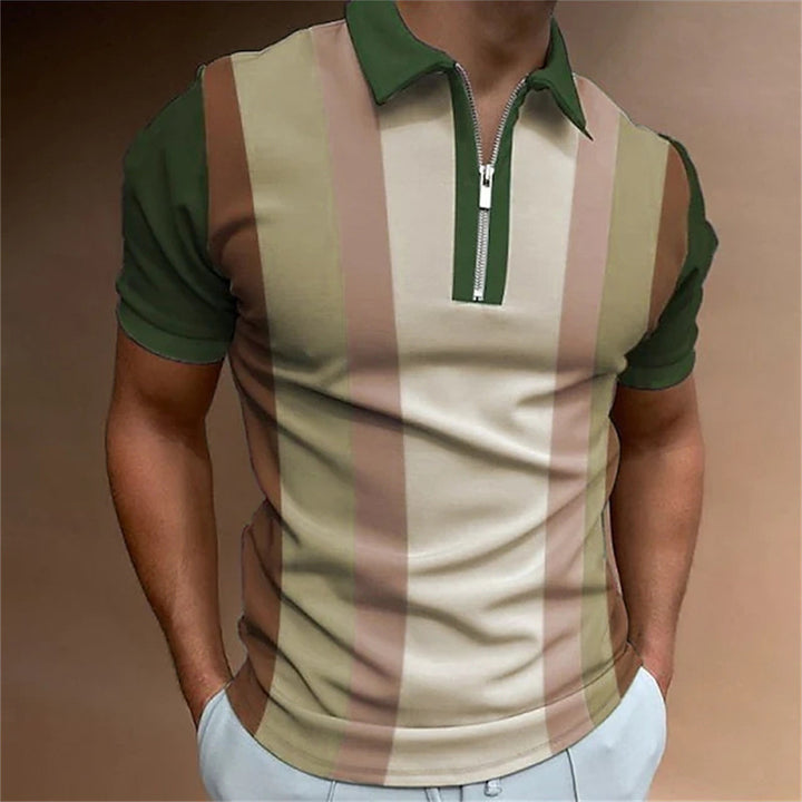 T-shirt Men's Striped Printed Top Q2