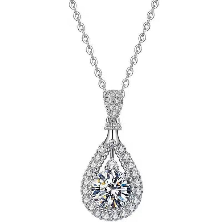 D Color Moissanite Exquisite Luxury Fashion Water Drop Pendant Necklace - Super Amazing Store