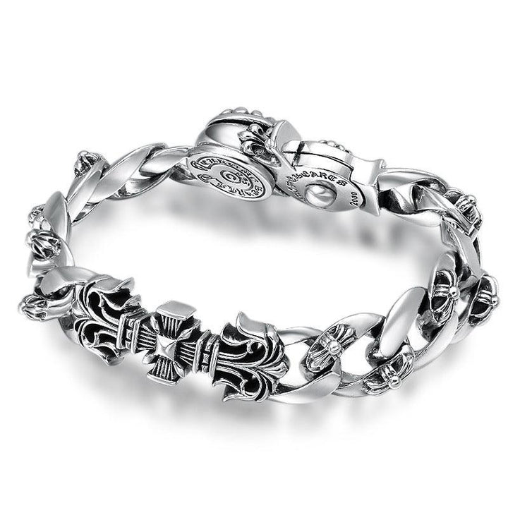 Sterling Silver Creative Flame Cross Bracelet - Super Amazing Store