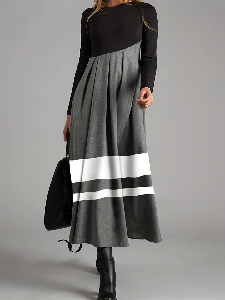 Autumn And Winter New Round-neck Long-sleeved Dress Q2