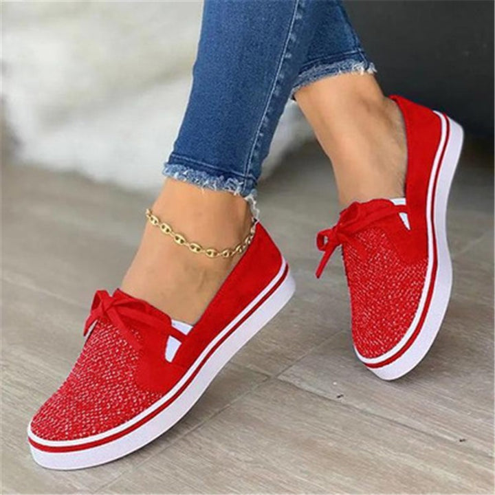 Lace-up Canvas Flat Shoes Women White Flats Sneakers Q2