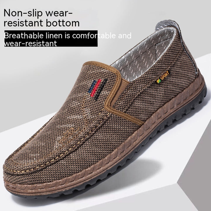 Men's Breathable Canvas Shoes Soft Bottom Non-slip Q2