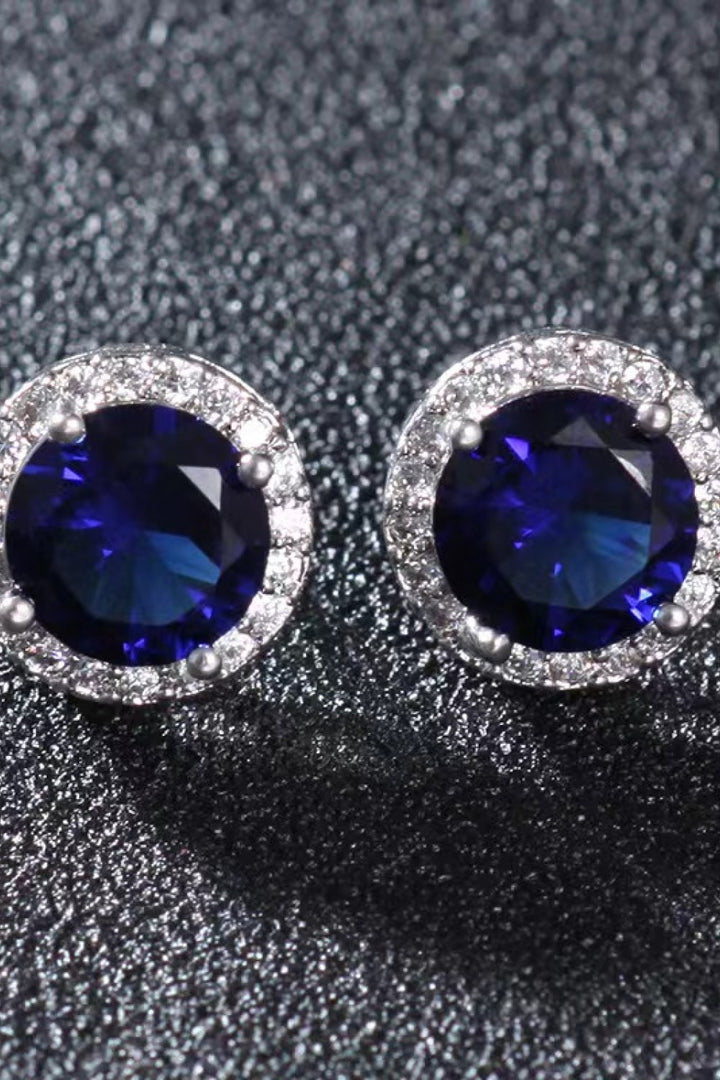 Contrast 2 Carat Moissanite Platinum-Plated Stud Earrings Trendsi