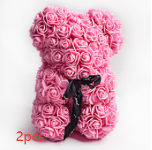 Rose Bear Eternal Flower Rose Teddy Bear PE Foam Bear 25cm