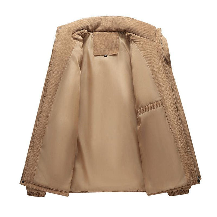 Corduroy Cotton-padded Jacket For Men Fleece-lined Warm And Breathable-Super Amazing Store