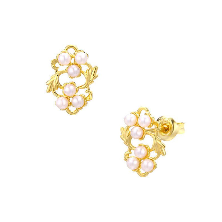 Women's Leaf Flower Pearl Earrings - Super Amazing Store