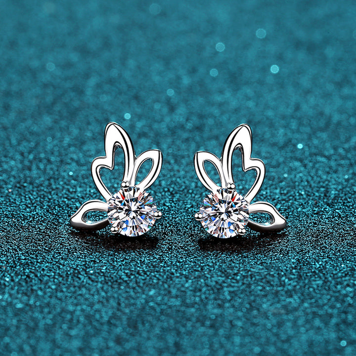 1 Carat Moissanite Butterfly Shape Earrings Trendsi