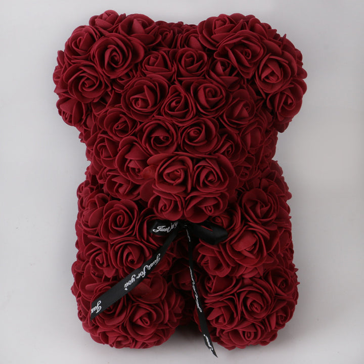 Rose Bear Eternal Flower Rose Teddy Bear PE Foam Bear 25cm