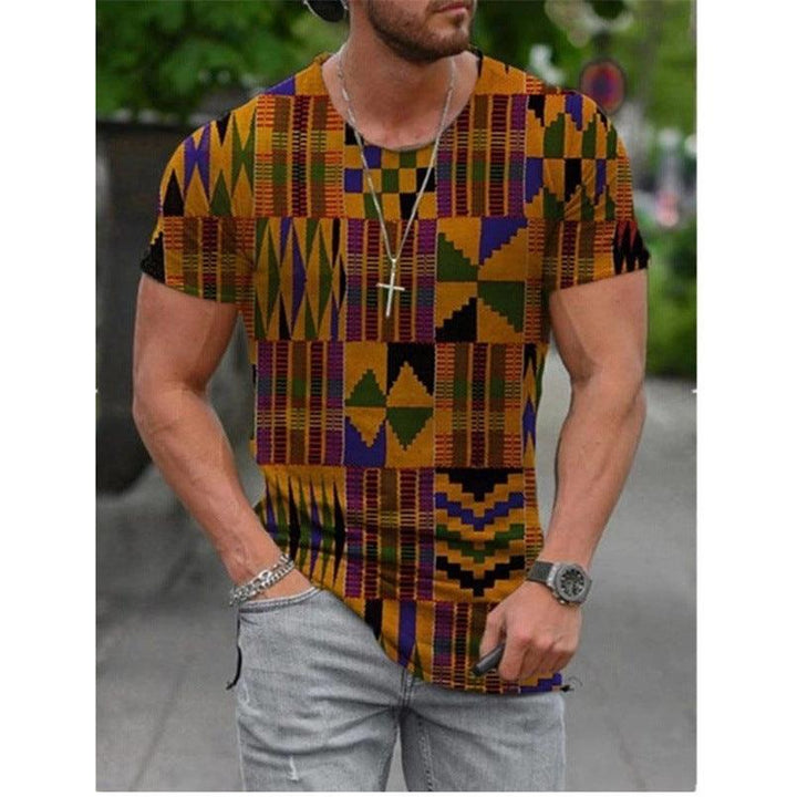 Casual Round Neck Short Sleeved 3D Digital - Super Amazing Store